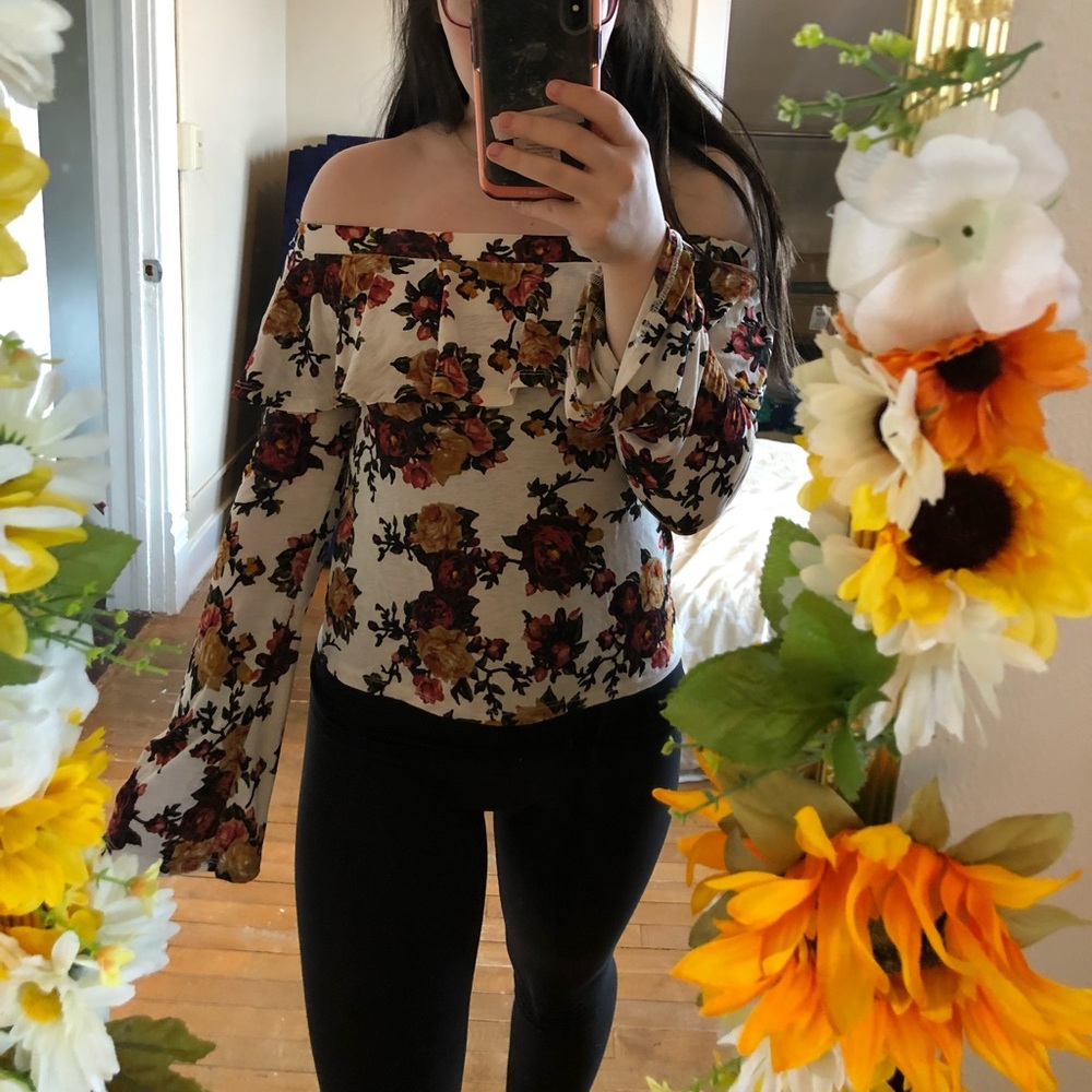 Floral off the shoulder top